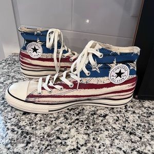 CONVERSE American flag shoes high top canvas womens 13 mens 11 NIB